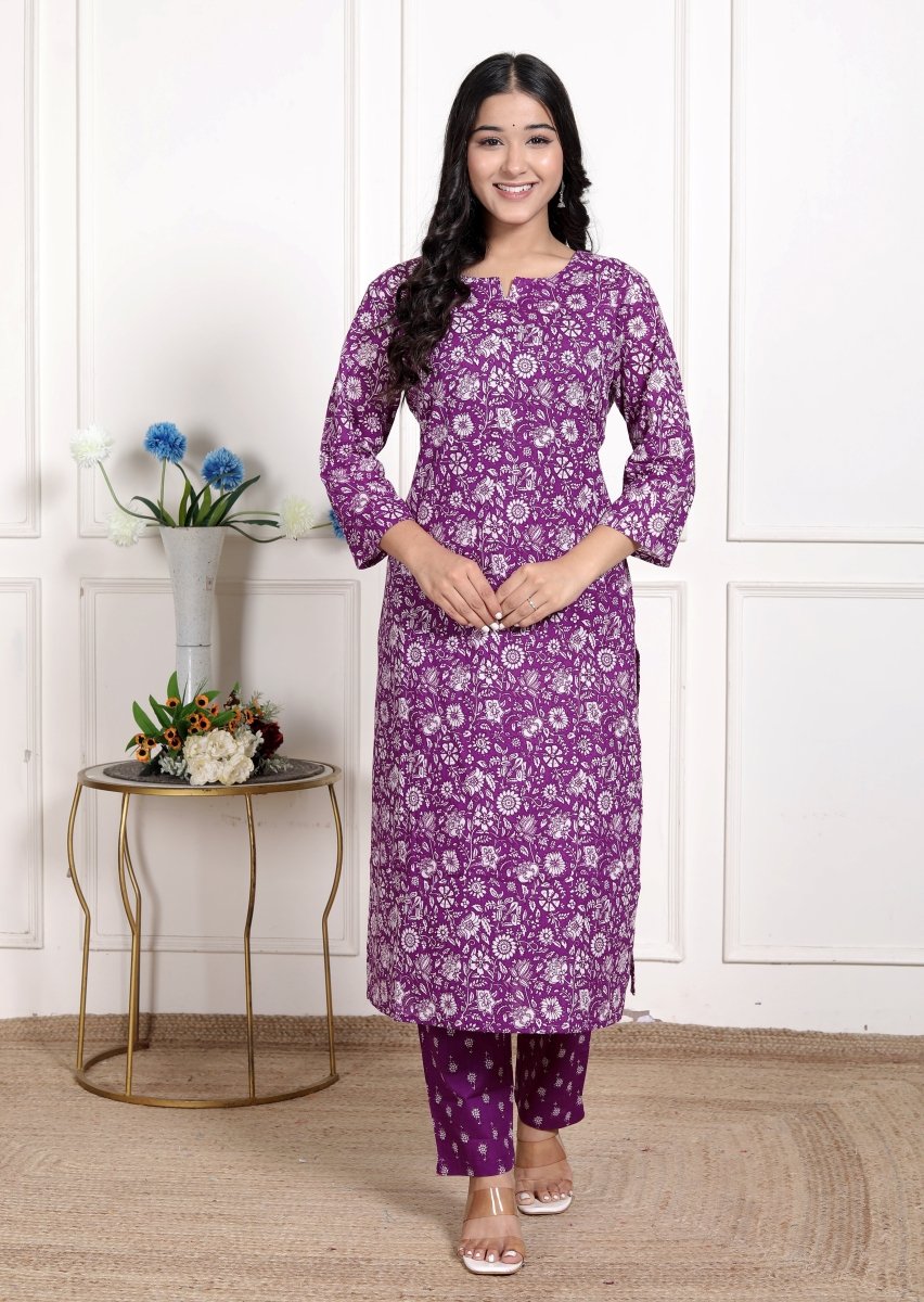 Pure Cotton Kurti & Pant with Dupatta - Yanchi