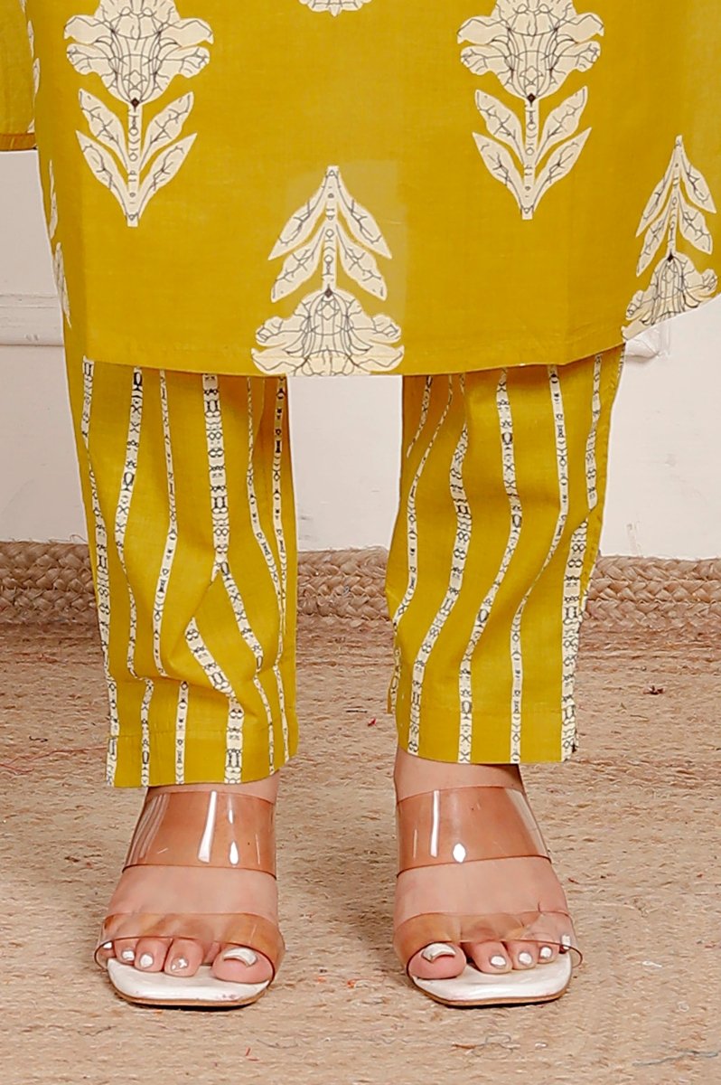Pure Cotton Kurti & Pant with Dupatta - Yanchi