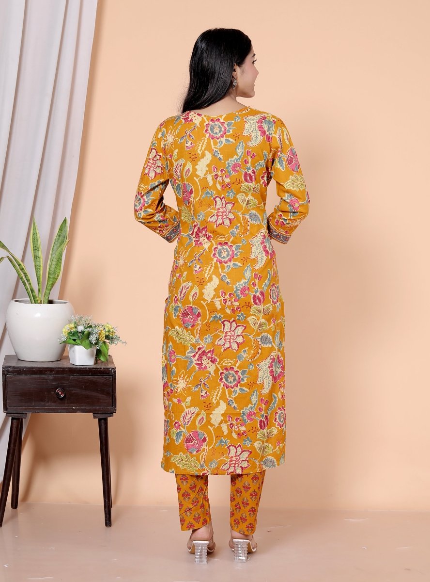 Pure Cotton Kurti & Pant with Dupatta - Yanchi