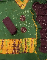 Pure Hand Bandhej Cambric Cotton Suit Set - Yanchi