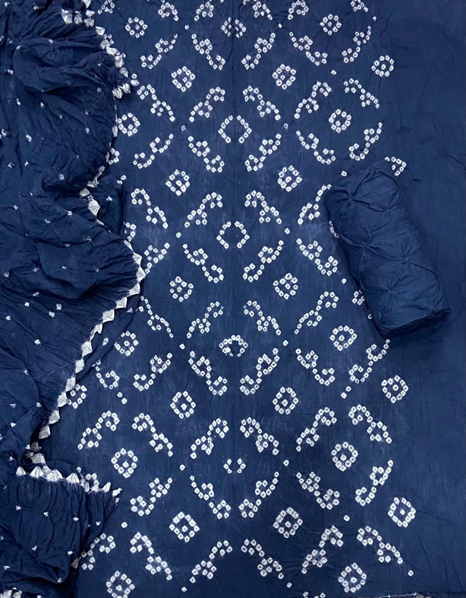 Pure Hand Bandhej Cambric Cotton Suit Set - Yanchi