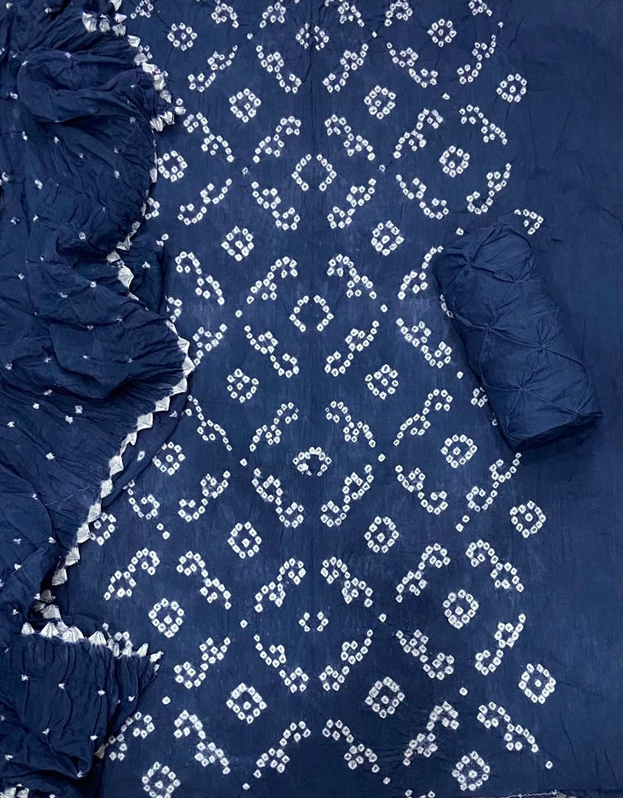 Pure Hand Bandhej Cambric Cotton Suit Set - Yanchi