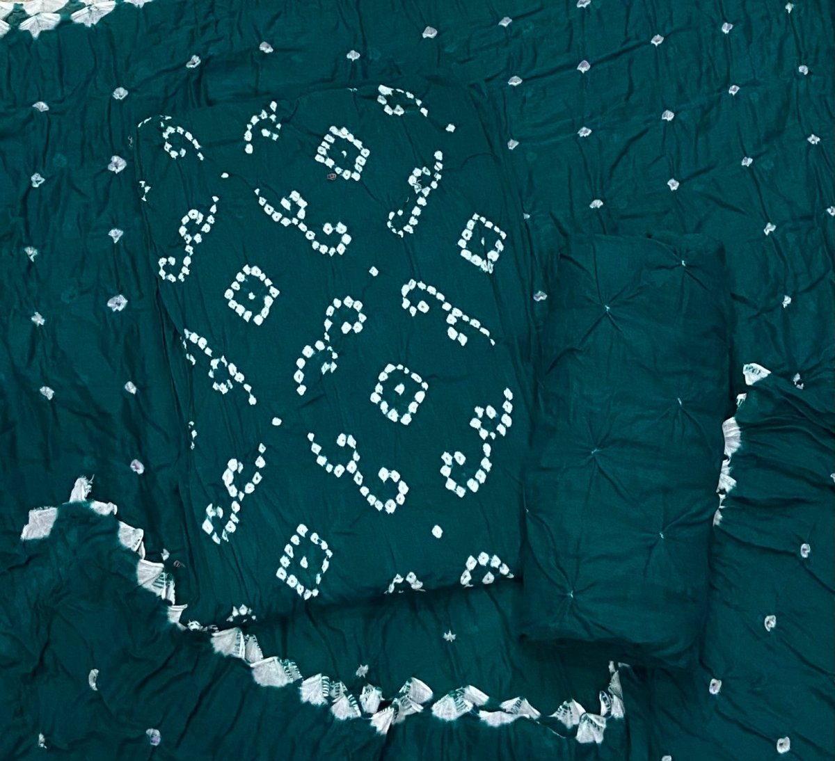 Pure Hand Bandhej Cambric Cotton Suit Set - Yanchi