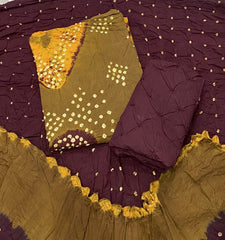 Pure Hand Bandhej Cambric Cotton Suit Set - Yanchi