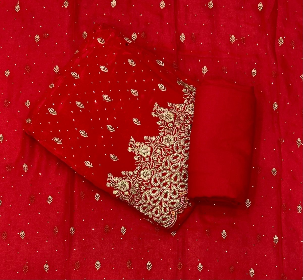 Pure Organza Print Suit Set - Yanchi