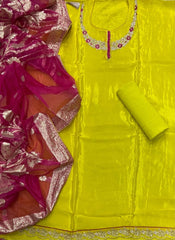 Pure Organza Suit Set with Cutdana & sequence Work - Yanchi