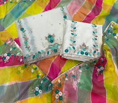 Pure Organza Suit Set with Cutdana & stone and work - Yanchi