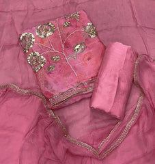 Pure Organza Suit Set with Cutdana & stone and work - Yanchi