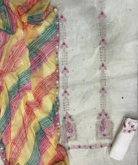 Pure Organza Suit Set with Cutdana & stone and work - Yanchi