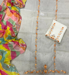 Pure Organza Suit Set with Cutdana & stone and work - Yanchi