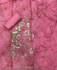 Pure Organza Suit Set with Cutdana & stone and work - Yanchi
