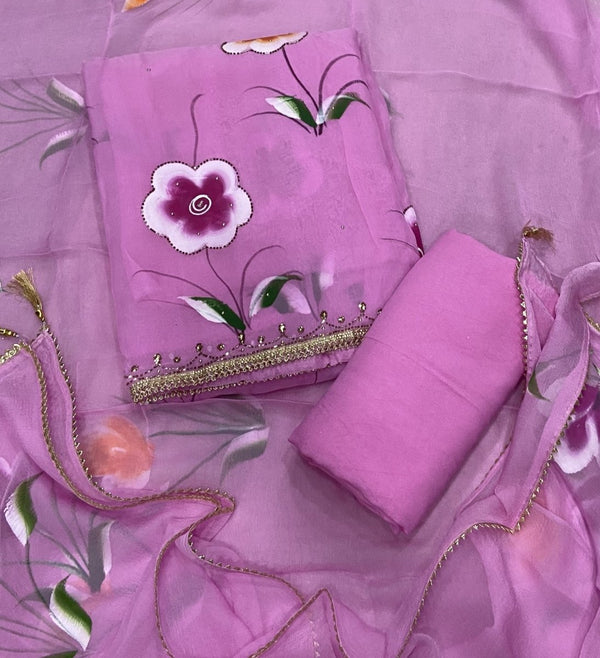 Pure Organza Suit Set with Cutdana & stone Work - Yanchi