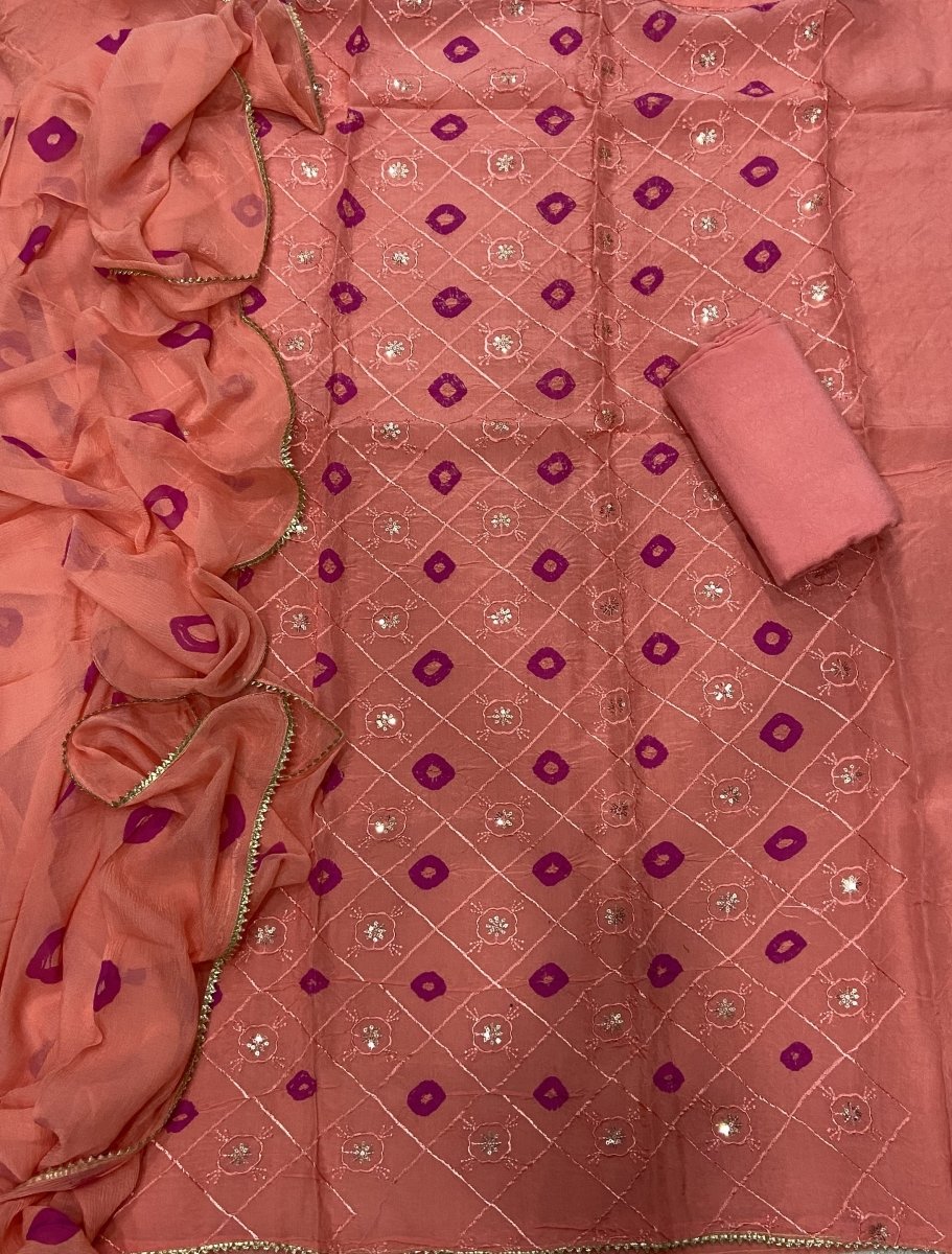 Pure Organza Suit Set with dhaga & sequence Work - Yanchi