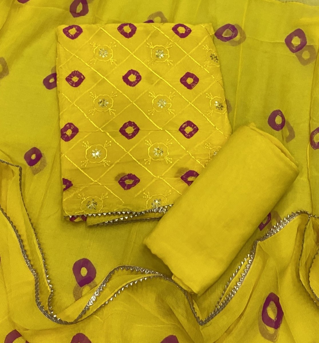Pure Organza Suit Set with dhaga & sequence Work - Yanchi