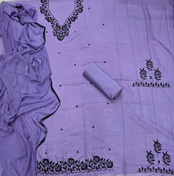 Pure Organza Suit Set with Dhaga & sequence work - Yanchi