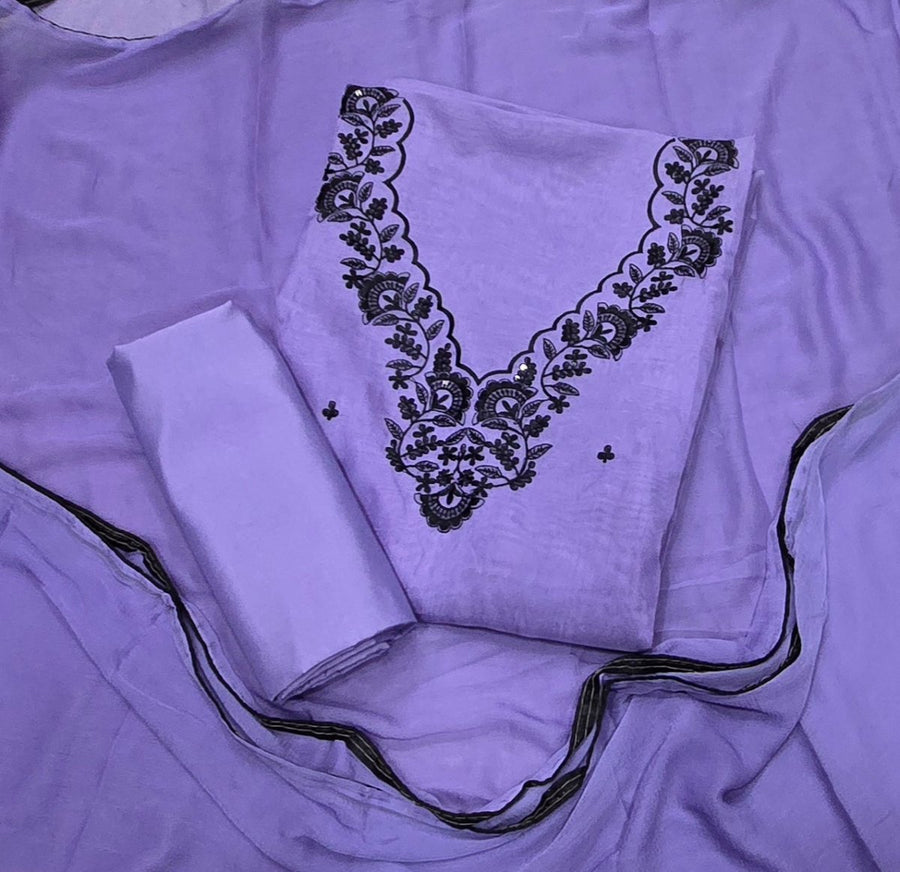 Pure Organza Suit Set with Dhaga & sequence work - Yanchi