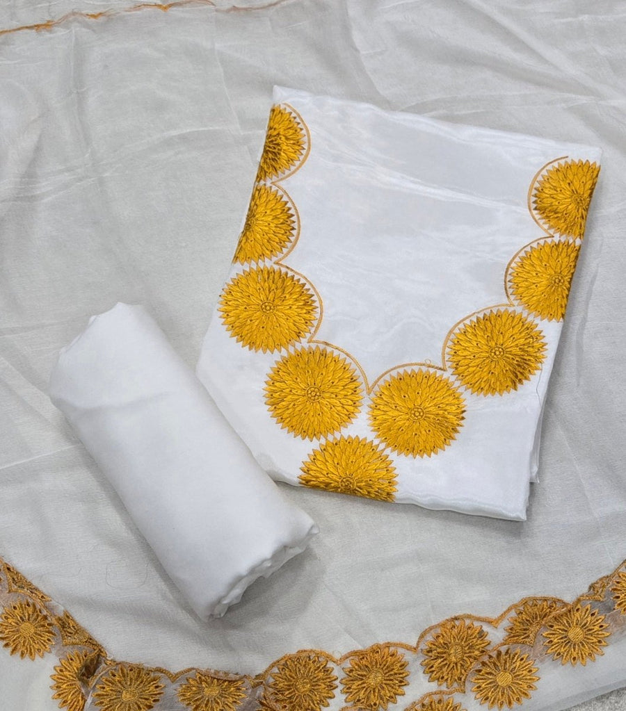 Pure Organza Suit Set with Dhaga work - Yanchi
