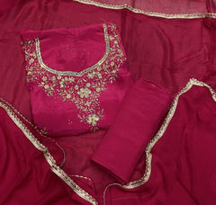 Pure Organza Suit Set with Zari & sequence Work - Yanchi