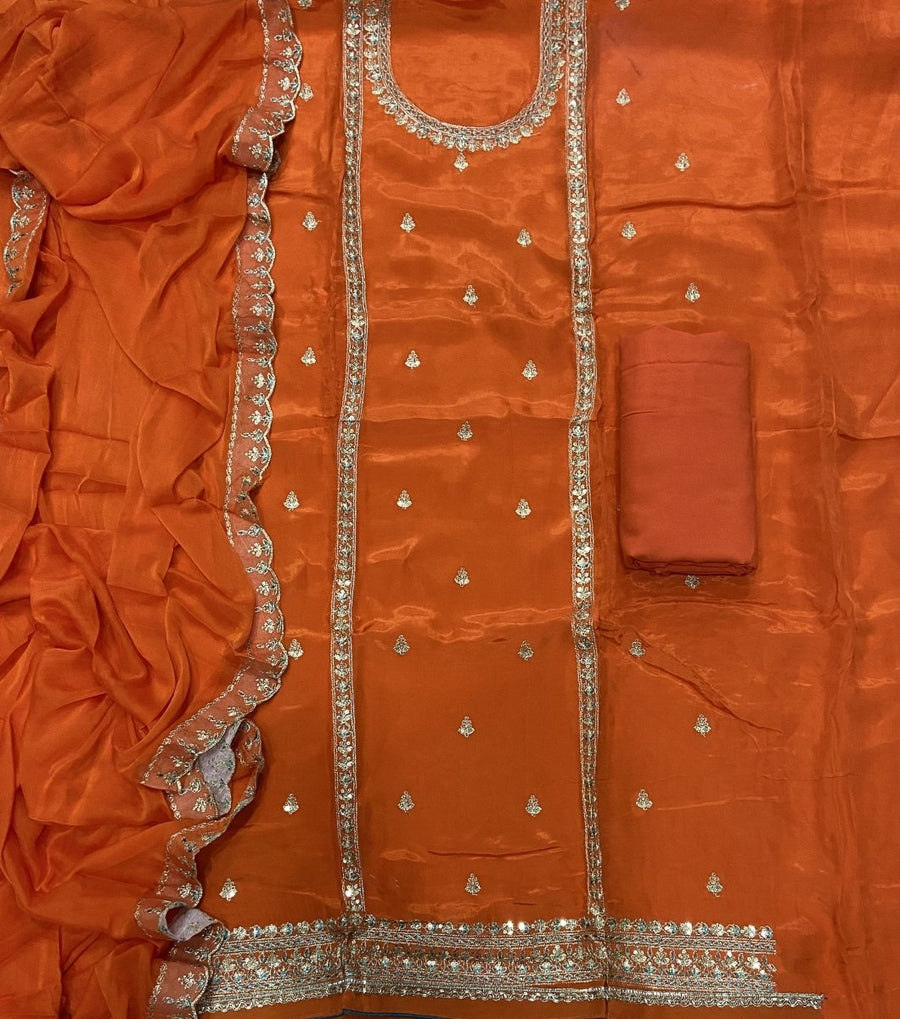 Pure Organza Suit Set with Zari & sequence Work - Yanchi