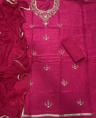 Pure Organza Suit Set with Zari & sequence Work - Yanchi