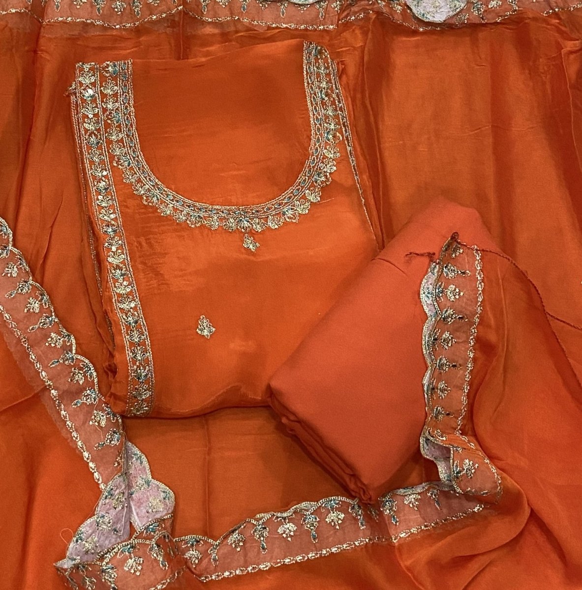 Pure Organza Suit Set with Zari & sequence Work - Yanchi