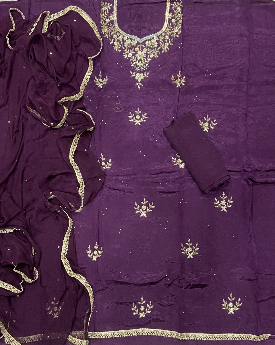 Pure Organza Suit Set with Zari & sequence Work - Yanchi