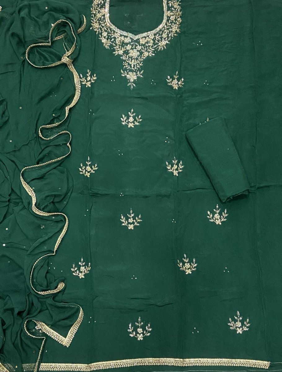 Pure Organza Suit Set with Zari & sequence Work - Yanchi