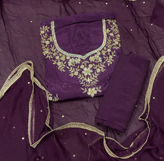 Pure Organza Suit Set with Zari & sequence Work - Yanchi