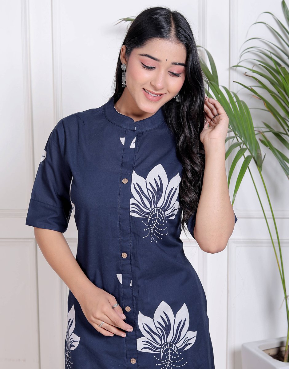 Pure Sanganeri Cotton Long Co - ord Set - Yanchi