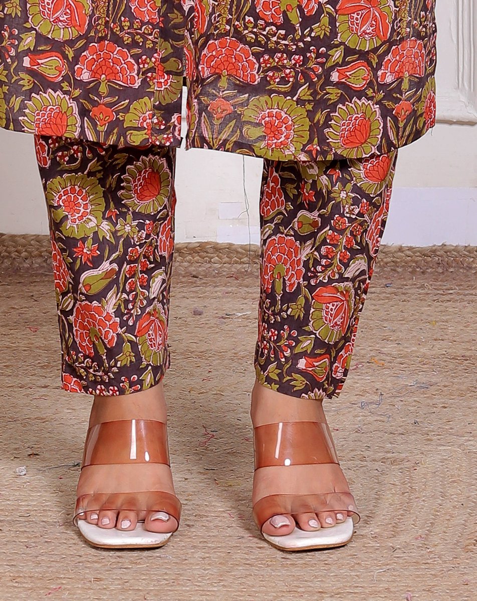 Pure Sanganeri Cotton Long Co - ord Set - Yanchi