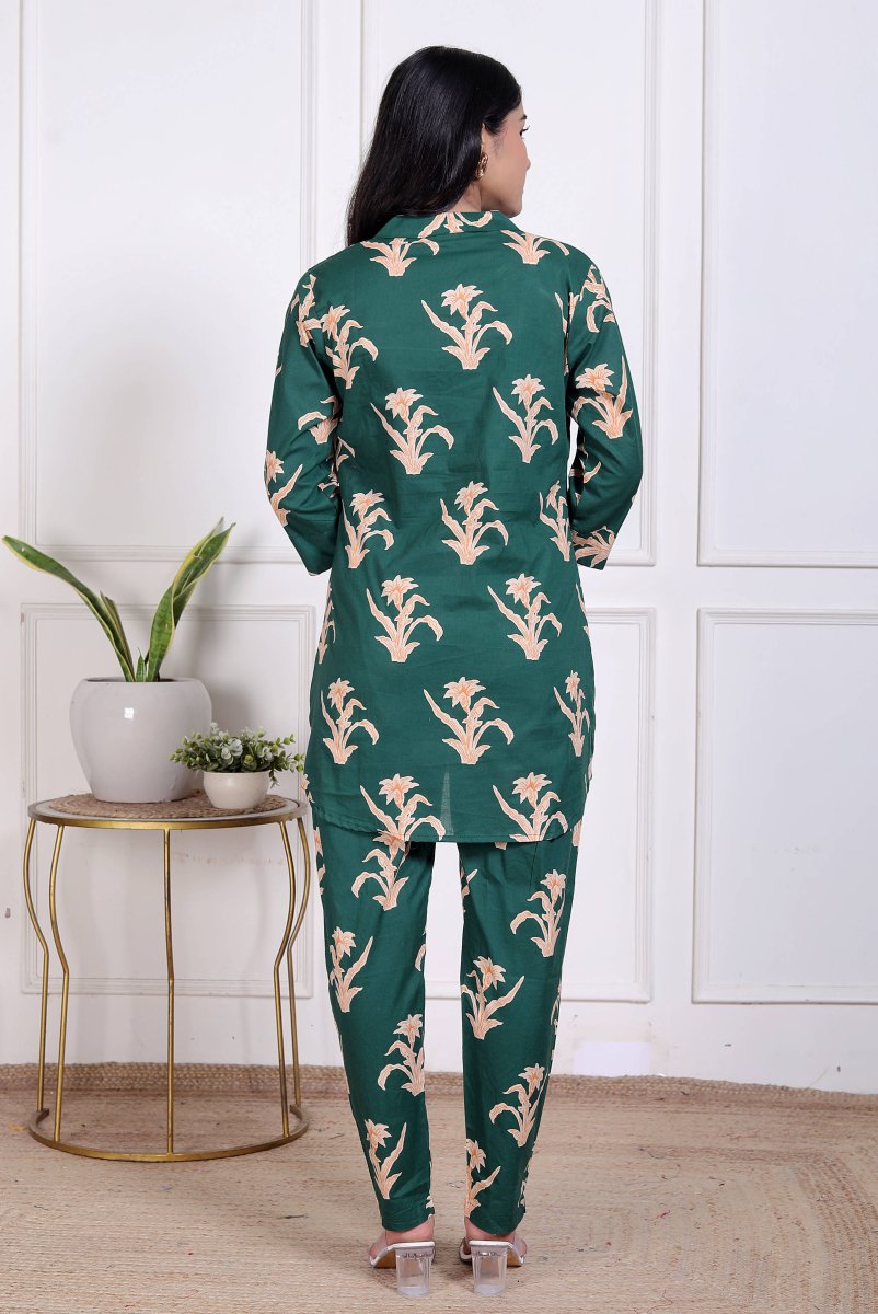 Pure Sanganeri Cotton Long Co - ord Set - Yanchi