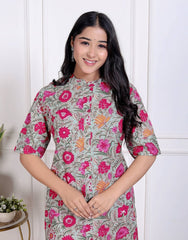 Pure Sanganeri Cotton Long Co - ord Set - Yanchi
