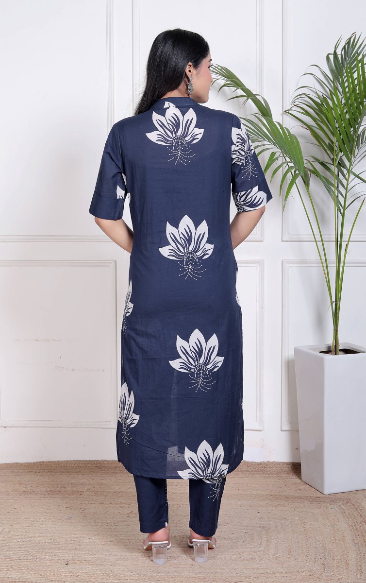 Pure Sanganeri Cotton Long Co - ord Set - Yanchi