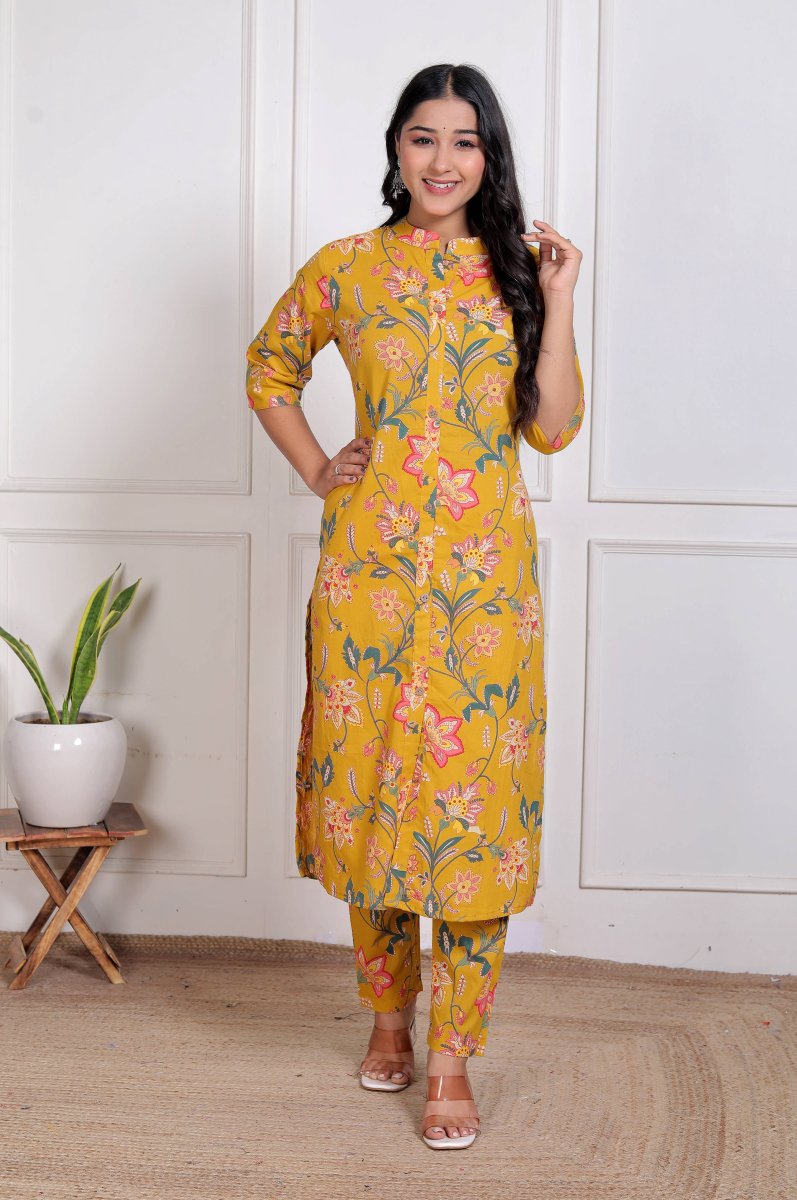 Pure Sanganeri Cotton Long Co - ord Set - Yanchi