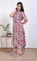Pure Sanganeri Cotton Long Co - ord Set - Yanchi