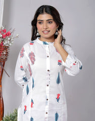 Pure Sanganeri Cotton Long Co - ord Set - Yanchi