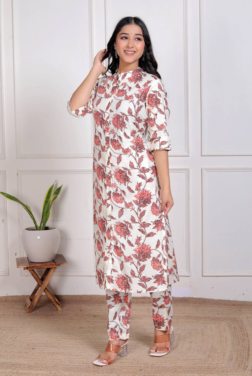 Pure Sanganeri Cotton Long Co - ord Set - Yanchi