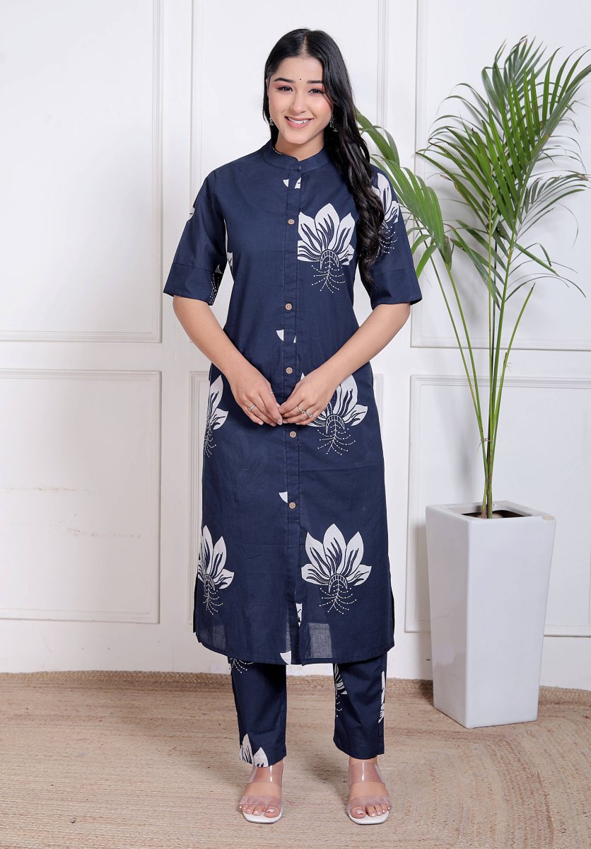 Pure Sanganeri Cotton Long Co - ord Set - Yanchi