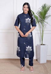 Pure Sanganeri Cotton Long Co - ord Set - Yanchi