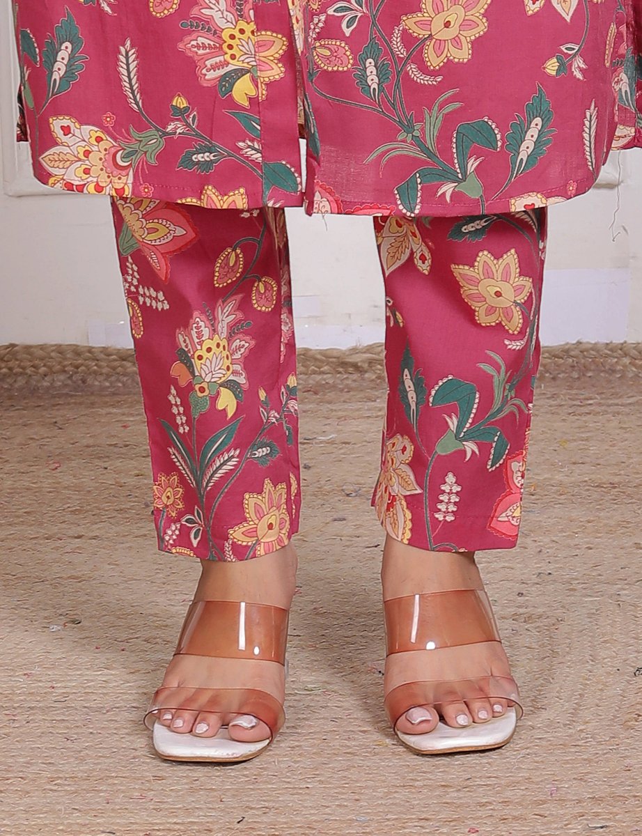 Pure Sanganeri Cotton Long Co - ord Set - Yanchi