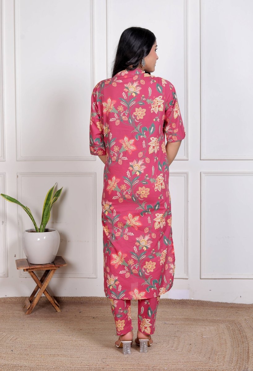 Pure Sanganeri Cotton Long Co - ord Set - Yanchi