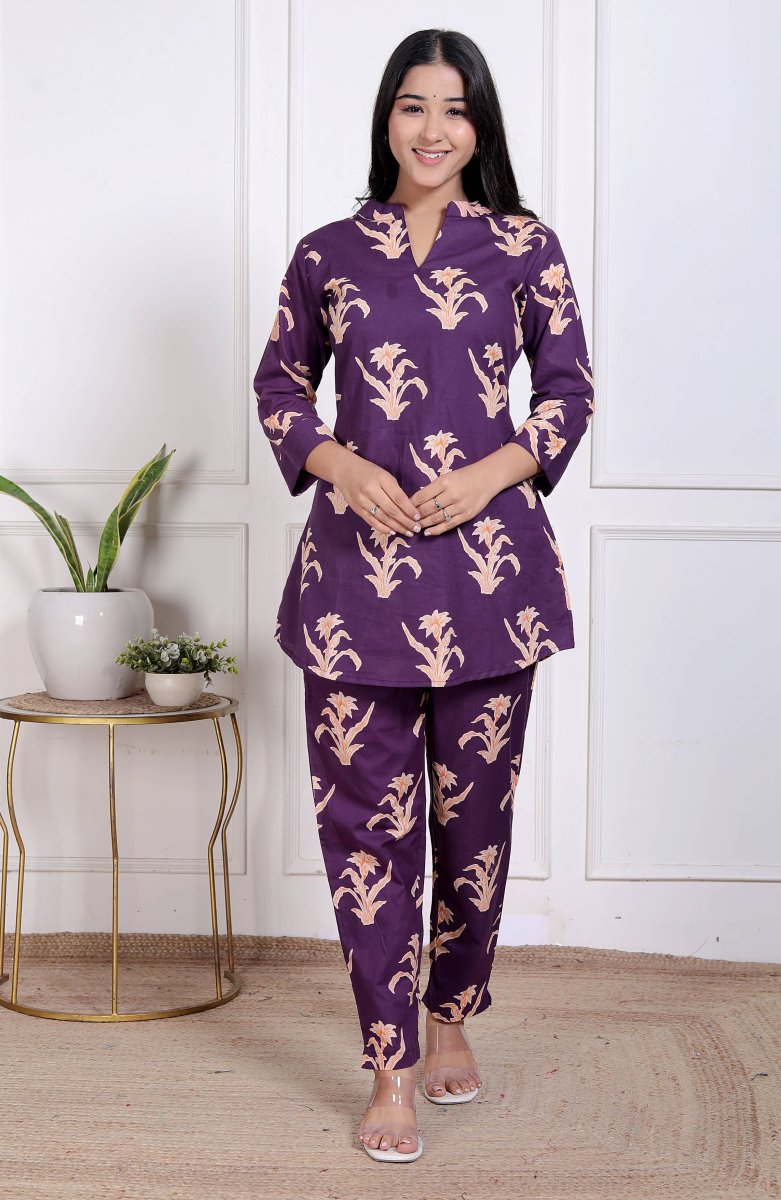 Pure Sanganeri Cotton Long Co - ord Set - Yanchi