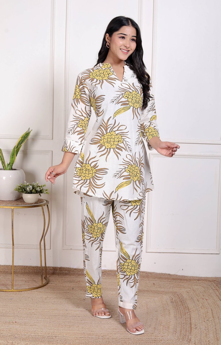 Pure Sanganeri Cotton Long Co - ord Set - Yanchi
