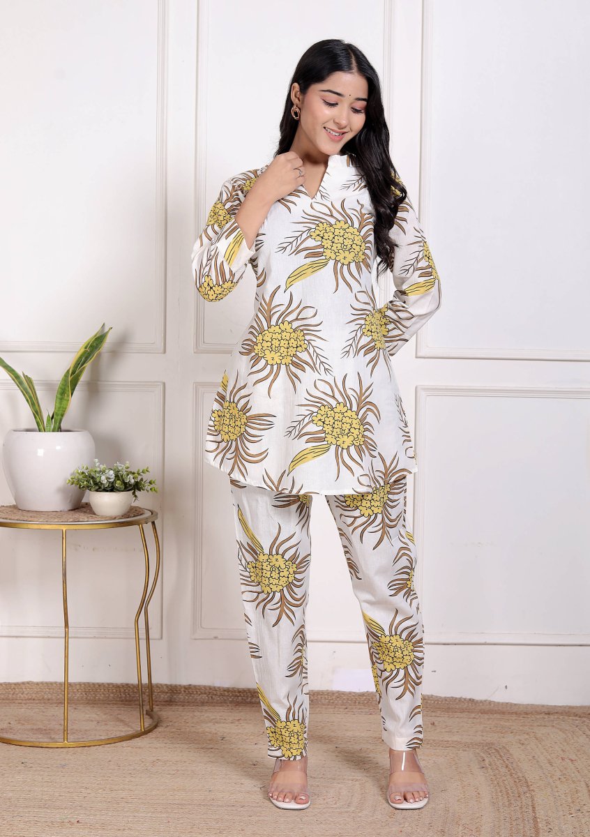Pure Sanganeri Cotton Long Co - ord Set - Yanchi