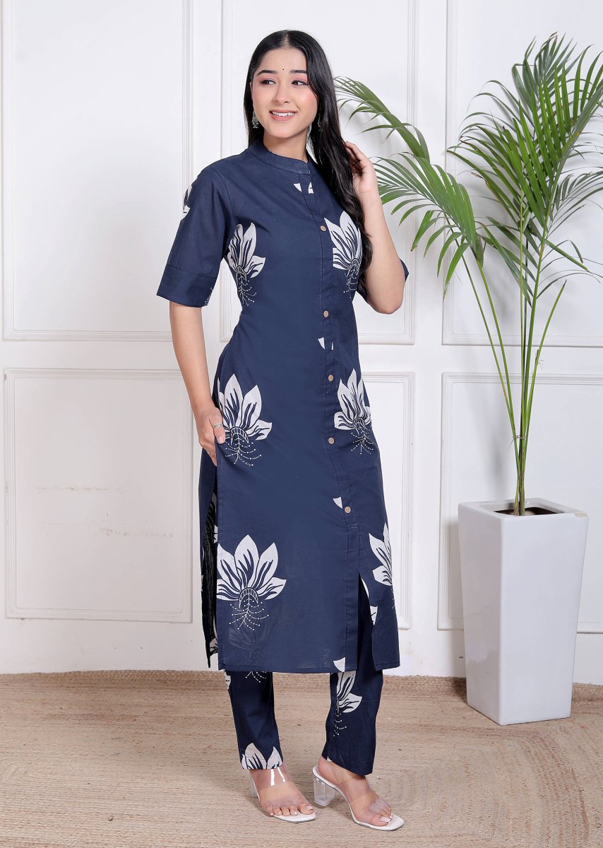 Pure Sanganeri Cotton Long Co - ord Set - Yanchi