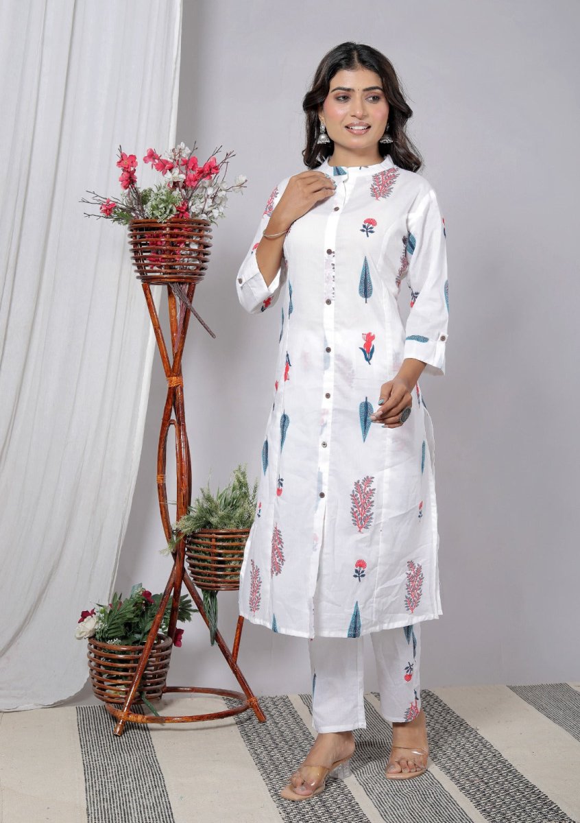 Pure Sanganeri Cotton Long Co - ord Set - Yanchi