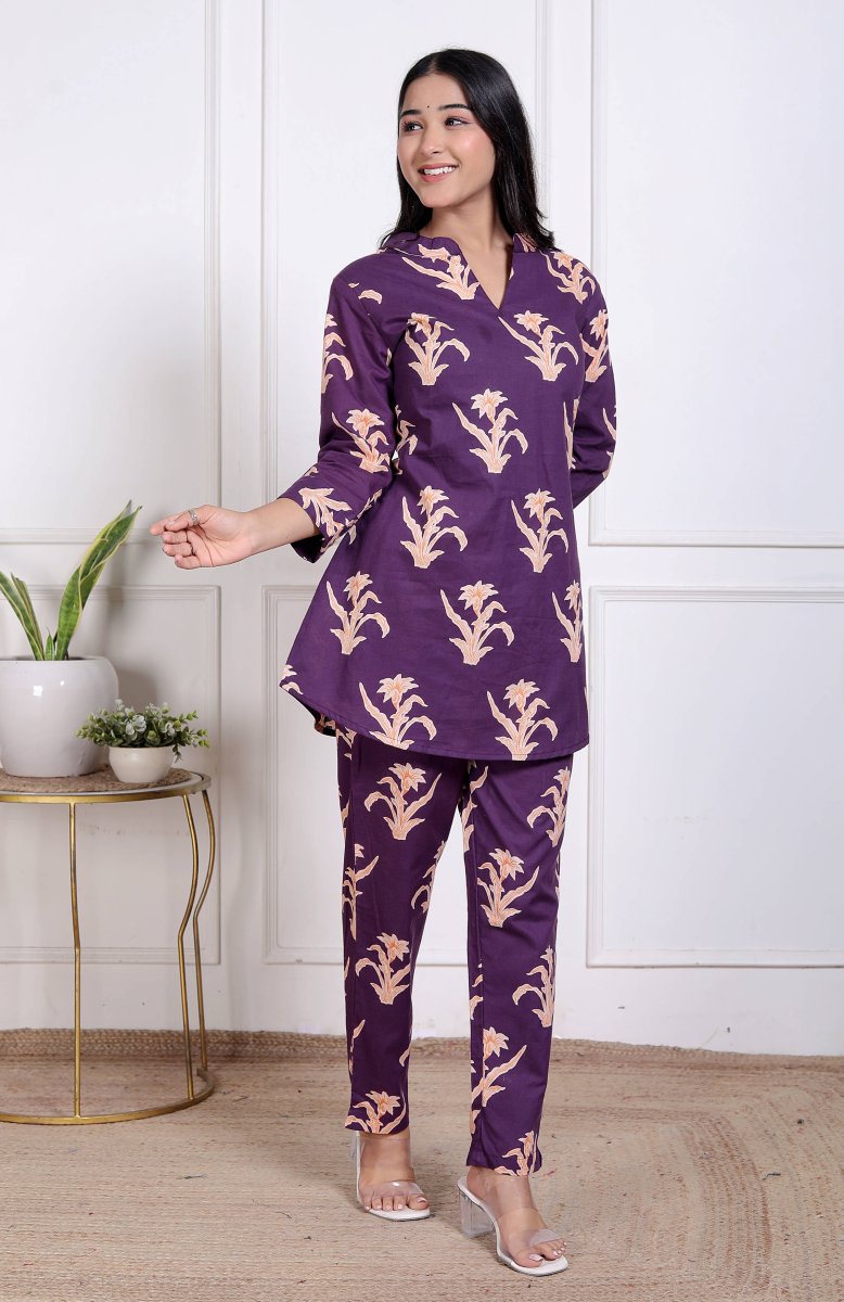 Pure Sanganeri Cotton Long Co - ord Set - Yanchi