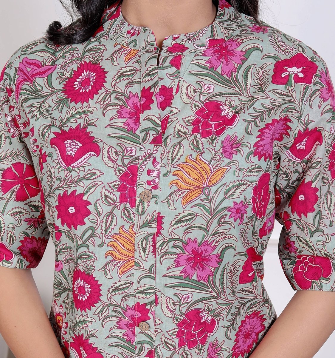 Pure Sanganeri Cotton Long Co - ord Set - Yanchi