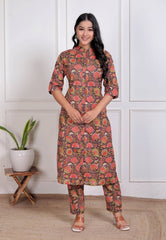 Pure Sanganeri Cotton Long Co - ord Set - Yanchi