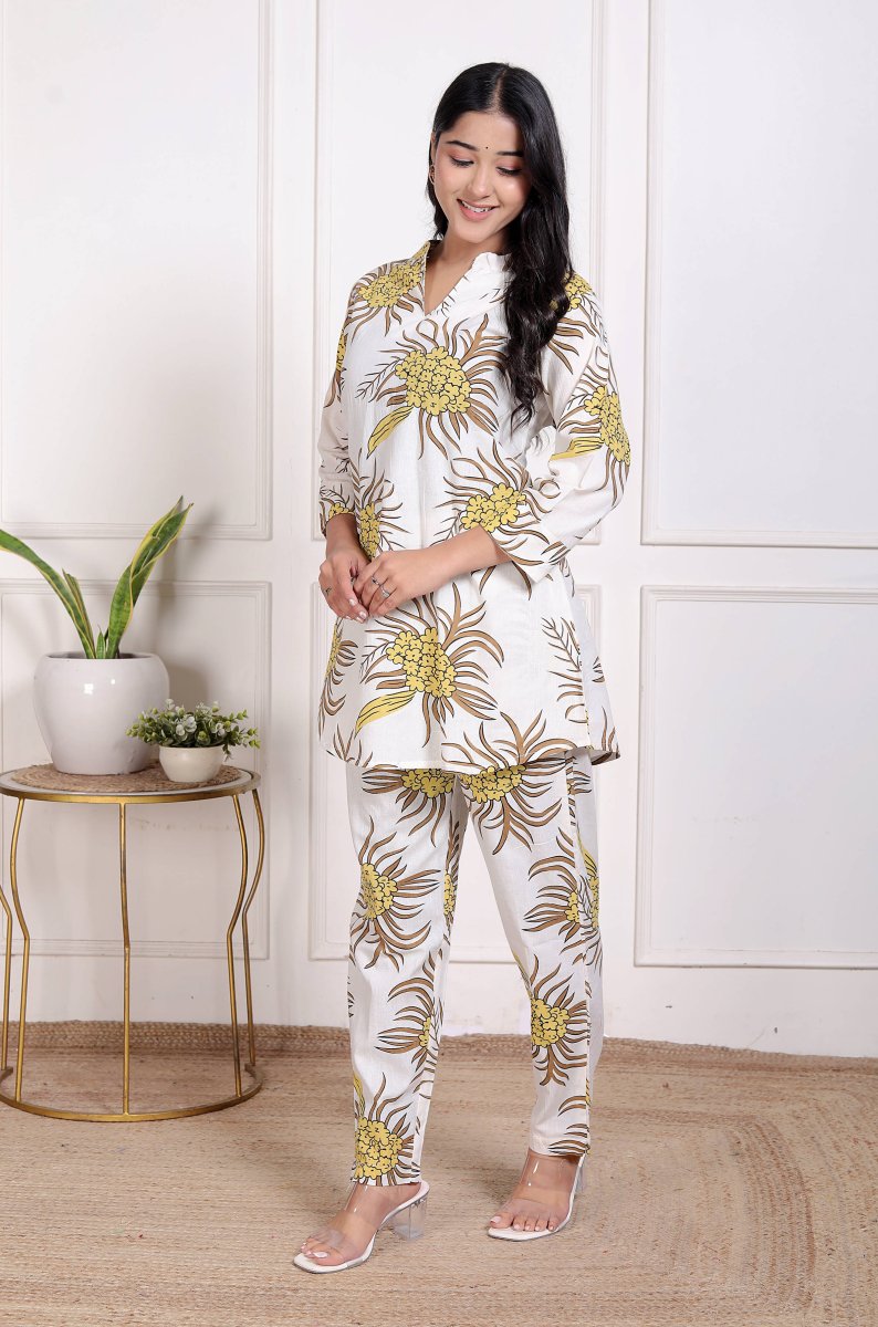 Pure Sanganeri Cotton Long Co - ord Set - Yanchi